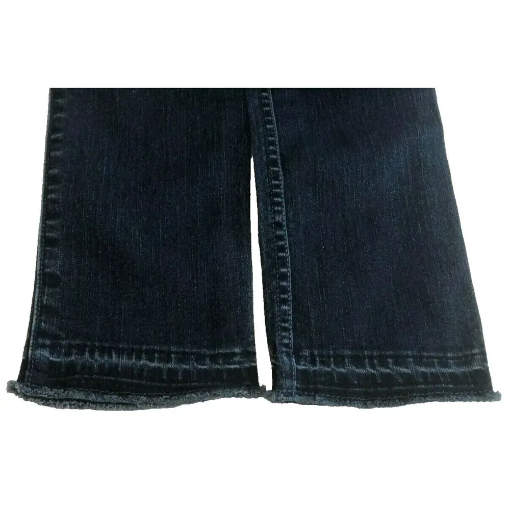 Abercrombie Kids Girls Straight Leg Raw Hem Denim Blue Jeans Size 12